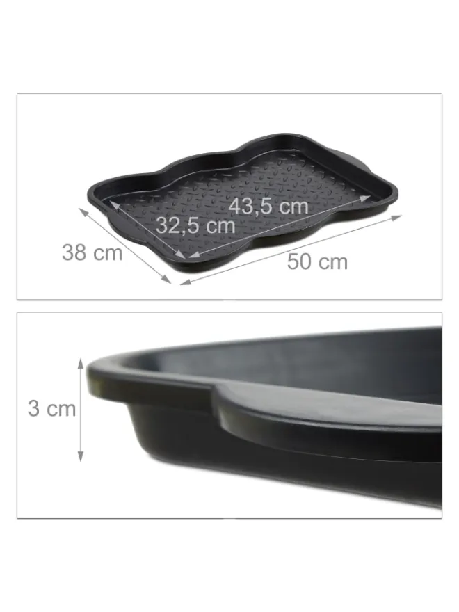 Schuhabtropfschale in Schwarz - (B)50x (H)3 x (T)38 cm>relaxdays Online