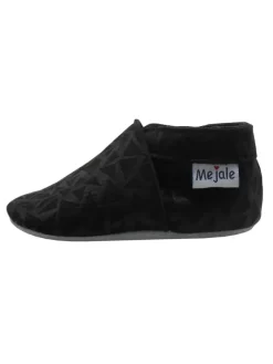 Yalion Krabbelschuhe^Schwarze Baby-Leder-Laufschuhe, mit rutschfester Sohle - mit Dreiecksmuster