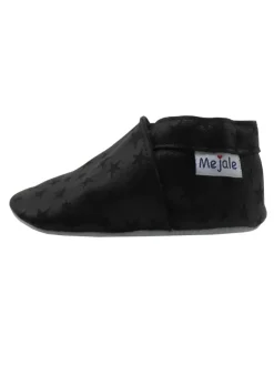 Schwarze Baby-Leder-Laufschuhe, komfortabel mit rutschfester Sohle-Sternenmuster><noscript><img width=
