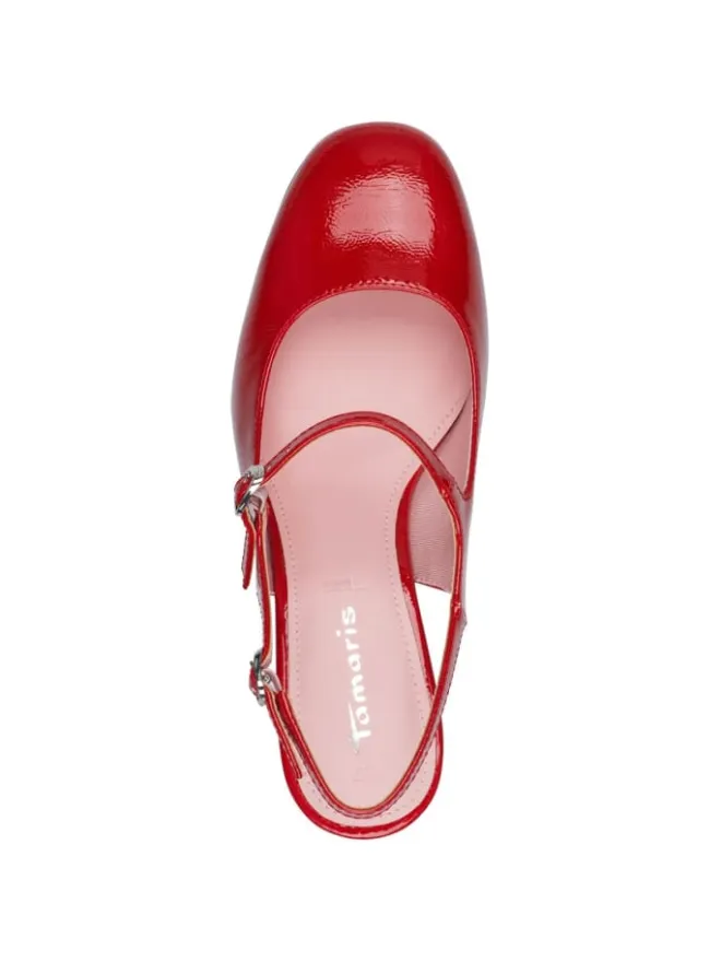 Tamaris Pumps^Slingpumps in RED PATEN