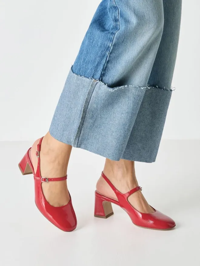 Tamaris Pumps^Slingpumps in RED PATEN