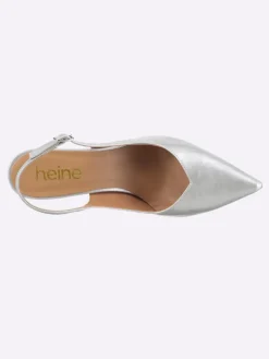 Slingpumps in silberfarben><noscript><img width=