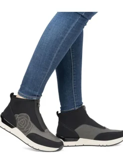 rieker Stiefel & Boots^Slipper in Grau/ Schwarz