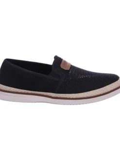 rieker Halbschuhe^Slipper in schwarz/schwarz/nuss