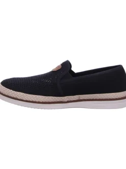 rieker Halbschuhe^Slipper in schwarz/schwarz/nuss