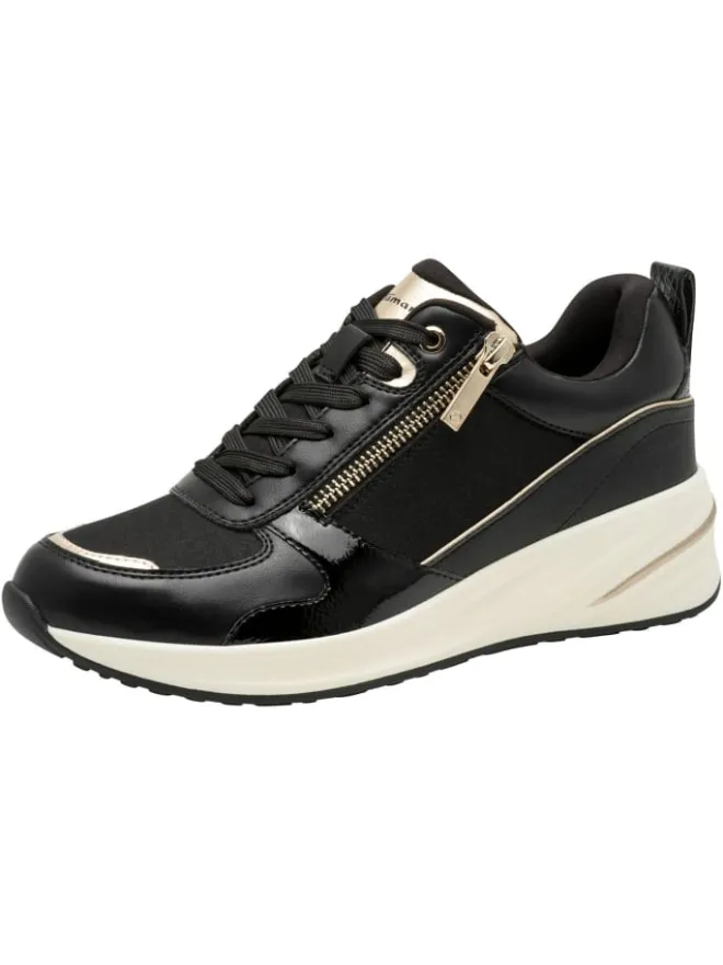 Tamaris Schnürschuhe^Sneaker in BLACK/GOLD