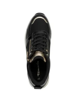 Tamaris Schnürschuhe^Sneaker in BLACK/GOLD