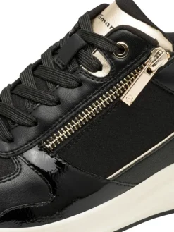 Tamaris Schnürschuhe^Sneaker in BLACK/GOLD