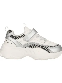 Zigzag Sneakers·Sneakers Low^Sneaker in Weiß/ Silber/ Schwarz