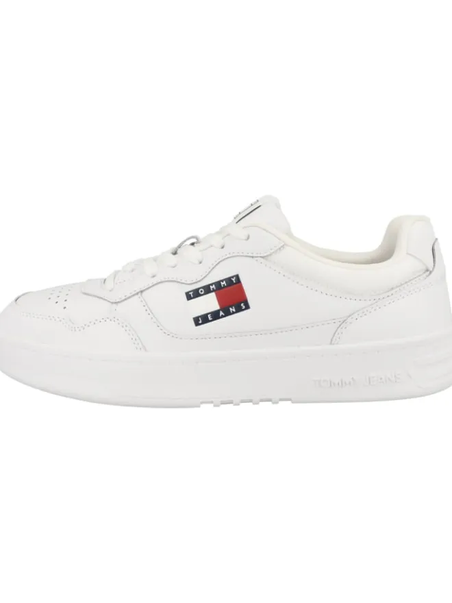 Sneaker low Tommy Jeans Cupsole Leather Essential in weiss>Tommy Hilfiger Clearance