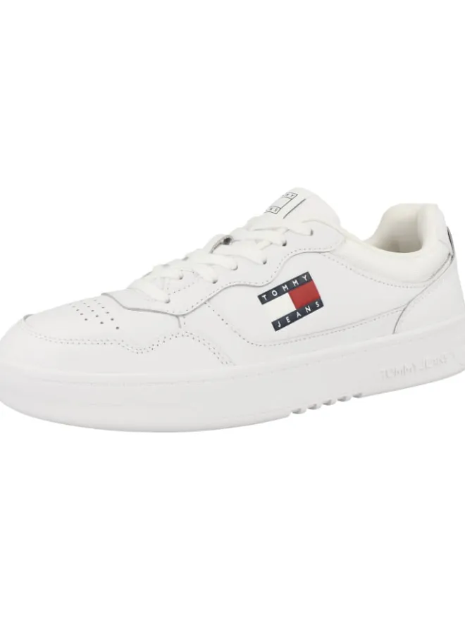 Sneaker low Tommy Jeans Cupsole Leather Essential in weiss>Tommy Hilfiger Clearance