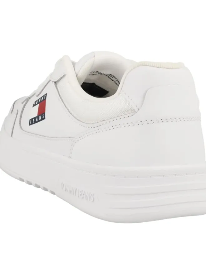 Sneaker low Tommy Jeans Cupsole Leather Essential in weiss>Tommy Hilfiger Clearance