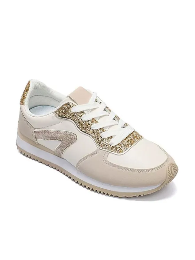 Foreverfolie Sneakers^Sneakers in Creme/ Beige/ Gold