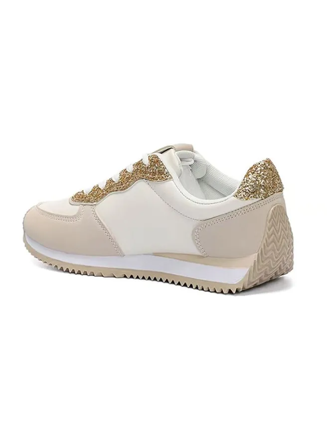Foreverfolie Sneakers^Sneakers in Creme/ Beige/ Gold