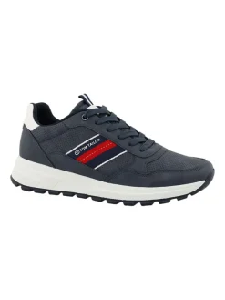Tom Tailor Schnürschuhe^Sneakers in Dunkelblau/ Weiß/ Rot