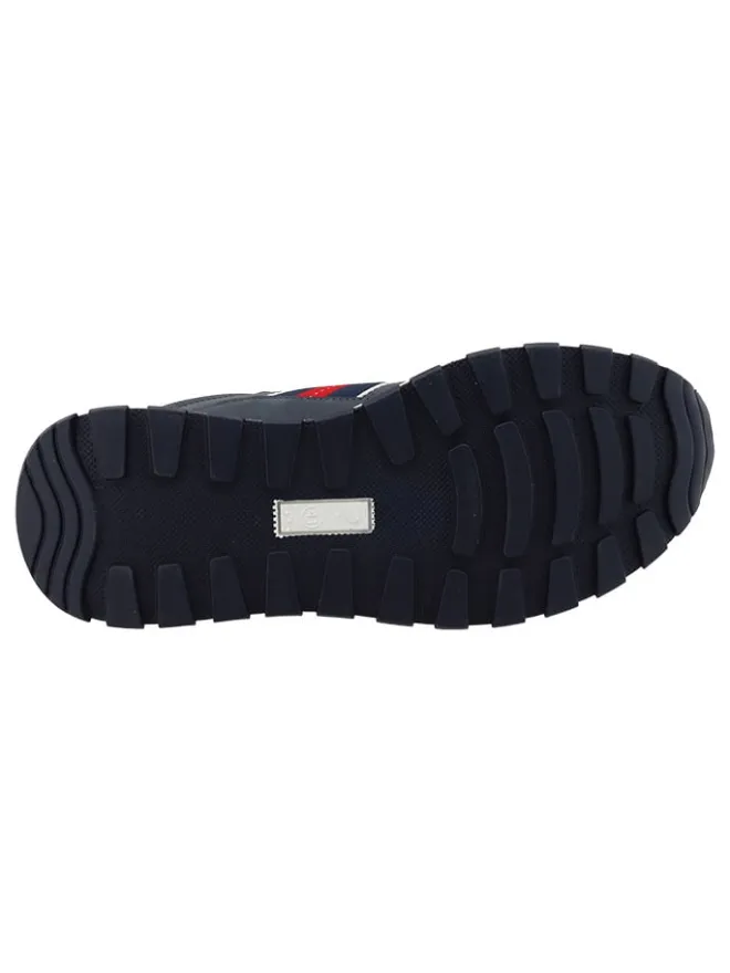 Tom Tailor Schnürschuhe^Sneakers in Dunkelblau/ Weiß/ Rot