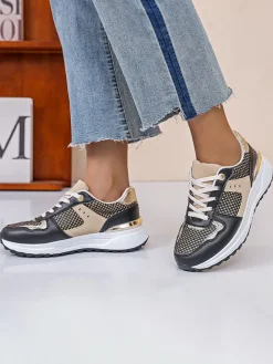 Sneakers in Schwarz/ Beige/ Gold>Sixth Sens Hot