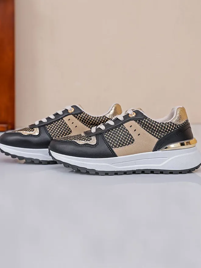 Sneakers in Schwarz/ Beige/ Gold>Sixth Sens Hot