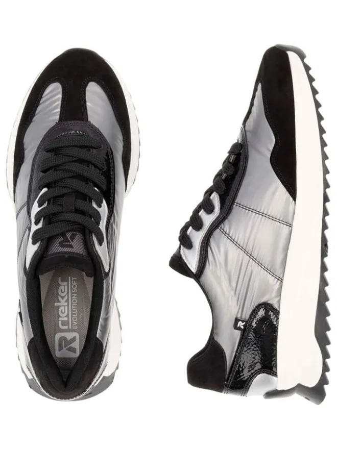 Sneakers in Schwarz/ Silber>rieker Discount