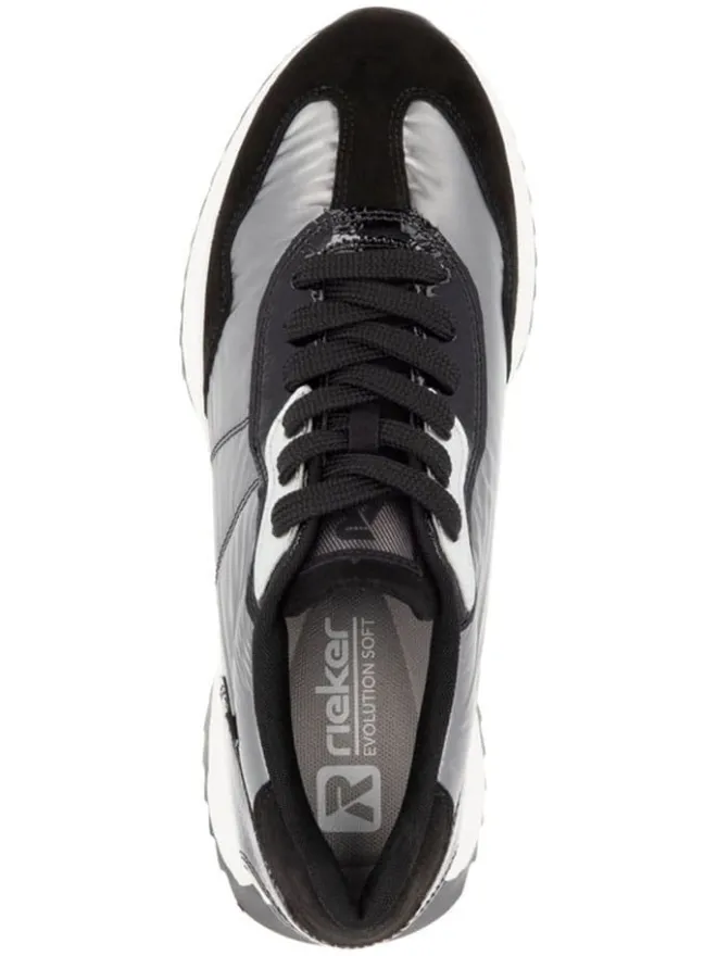 Sneakers in Schwarz/ Silber>rieker Discount