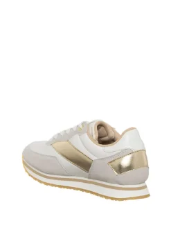Sneakers in Weiß/ Grau/ Gold><noscript><img width=