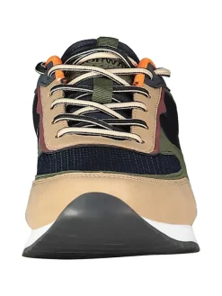 Geographical Norway Sneakers^Sneakers ''Olyno'' in Beige/ Khaki/ Dunkelblau