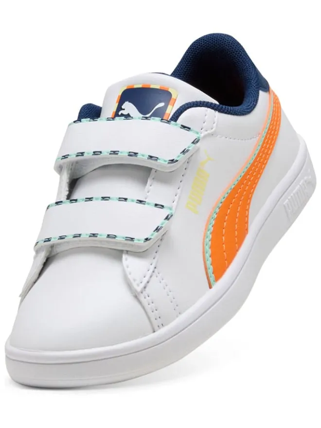 Sneakers " Smash 3.0 Playdate" in Weiß/ Orange/ Dunkelblau>Puma Outlet