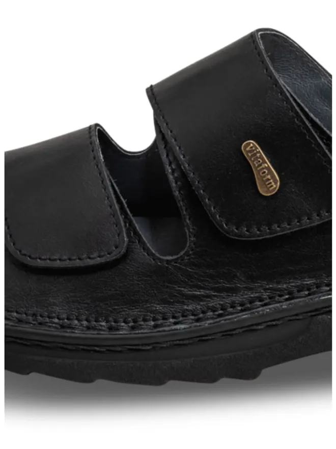 Softnappaleder Sandalen in schwarz>VITAFORM Hot