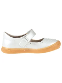 Spangenballerinas in Silber/ Weiß>kmins New