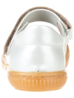Spangenballerinas in Silber/ Weiß><noscript><img width=