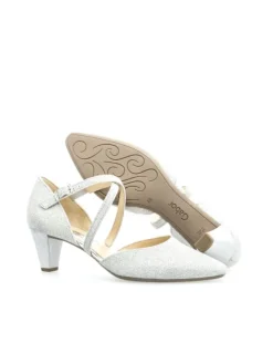 Spangenpumps in silber><noscript><img width=