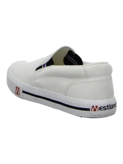 Sportliche Slipper in Weiß><noscript><img width=