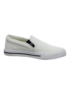 Sportliche Slipper in Weiß><noscript><img width=
