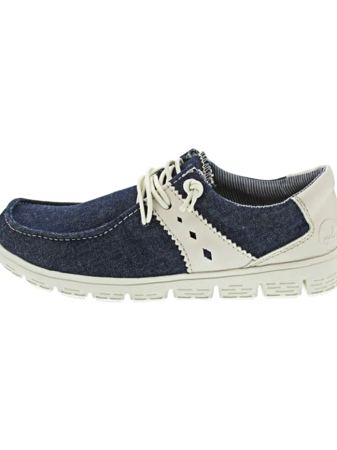sportlicher Schnürer Blau>rieker Outlet