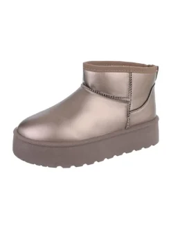 Ital-Design Stiefeletten·Hohe Stiefeletten^Stiefelette in Bronze