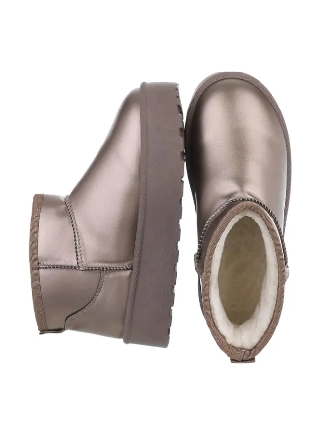 Ital-Design Stiefeletten·Hohe Stiefeletten^Stiefelette in Bronze
