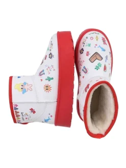 Ital-Design Stiefeletten·Hohe Stiefeletten^Stiefelette in Rot und Weiß