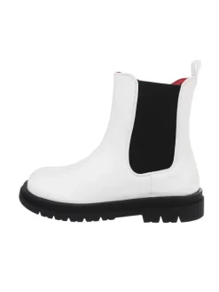 Stiefelette in Weiß und Schwarz>Ital-Design