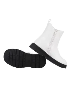 Stiefelette in Weiß und Schwarz>Ital-Design