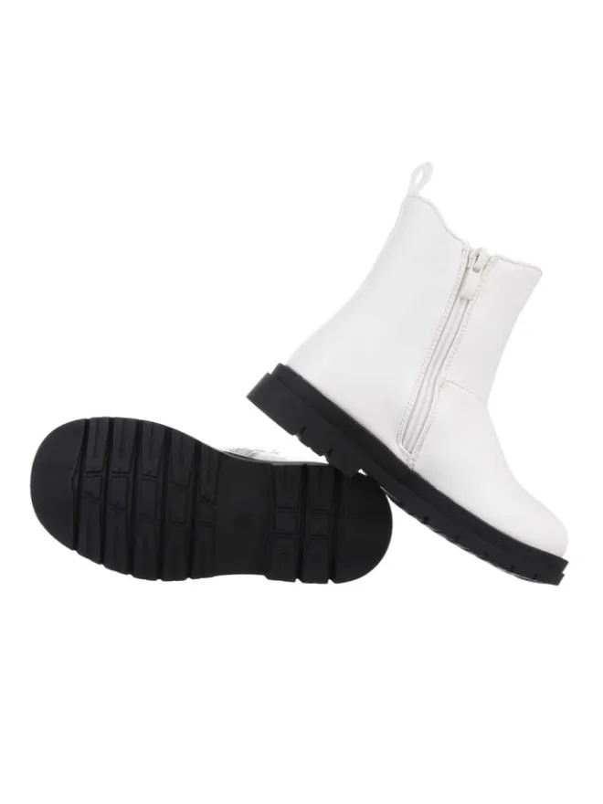 Stiefelette in Weiß und Schwarz>Ital-Design