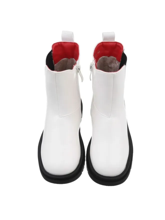 Stiefelette in Weiß und Schwarz>Ital-Design