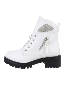 Ital-Design Stiefeletten·Hohe Stiefeletten^Stiefelette in Weiß und Schwarz