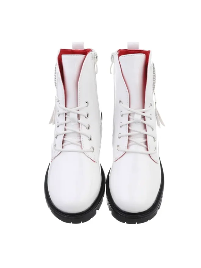 Ital-Design Stiefeletten·Hohe Stiefeletten^Stiefelette in Weiß und Schwarz