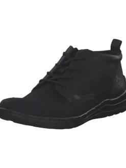 rieker Schnürschuhe^Stiefeletten in schwarz/schwarz/schwarz