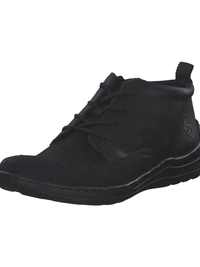 rieker Schnürschuhe^Stiefeletten in schwarz/schwarz/schwarz