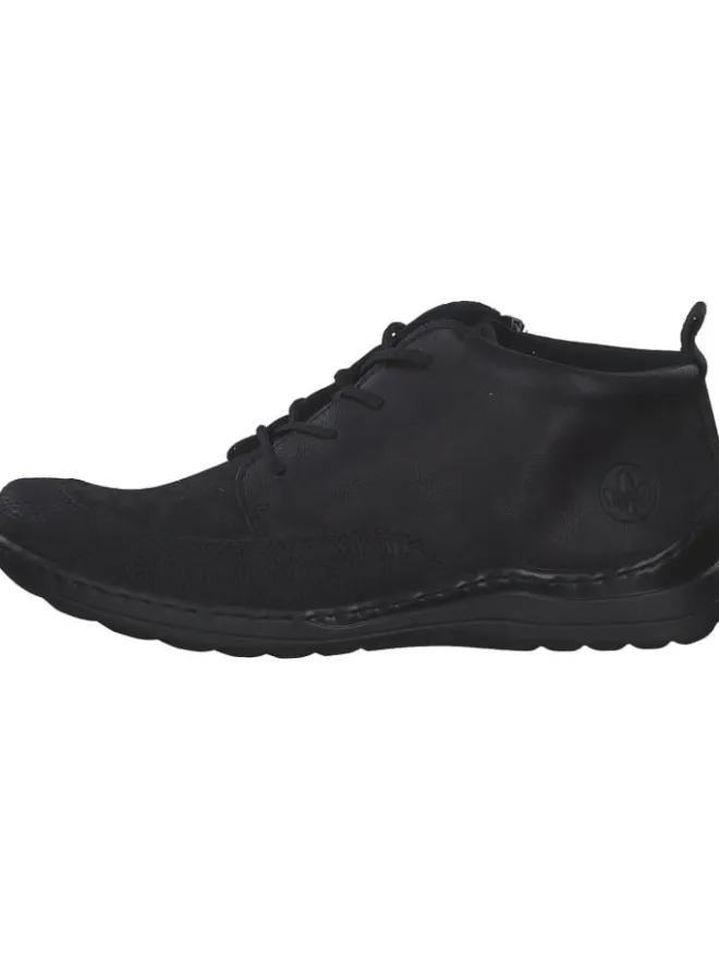 rieker Schnürschuhe^Stiefeletten in schwarz/schwarz/schwarz