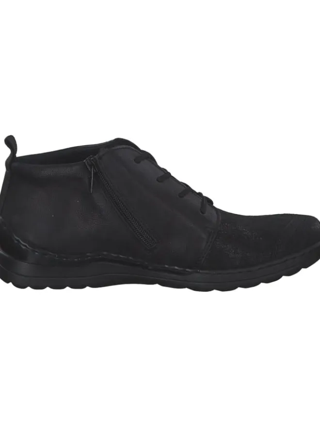 rieker Schnürschuhe^Stiefeletten in schwarz/schwarz/schwarz