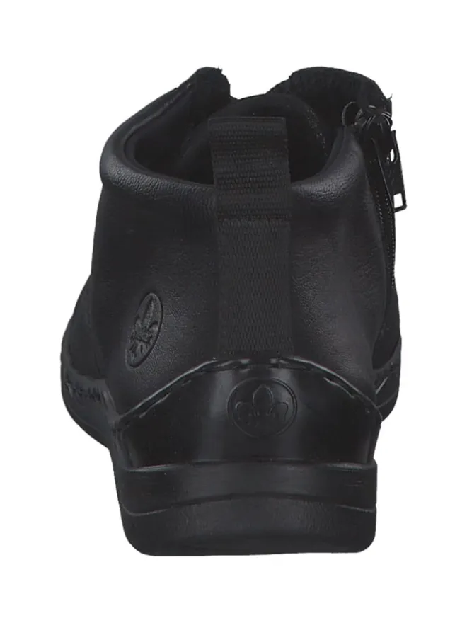 rieker Schnürschuhe^Stiefeletten in schwarz/schwarz/schwarz