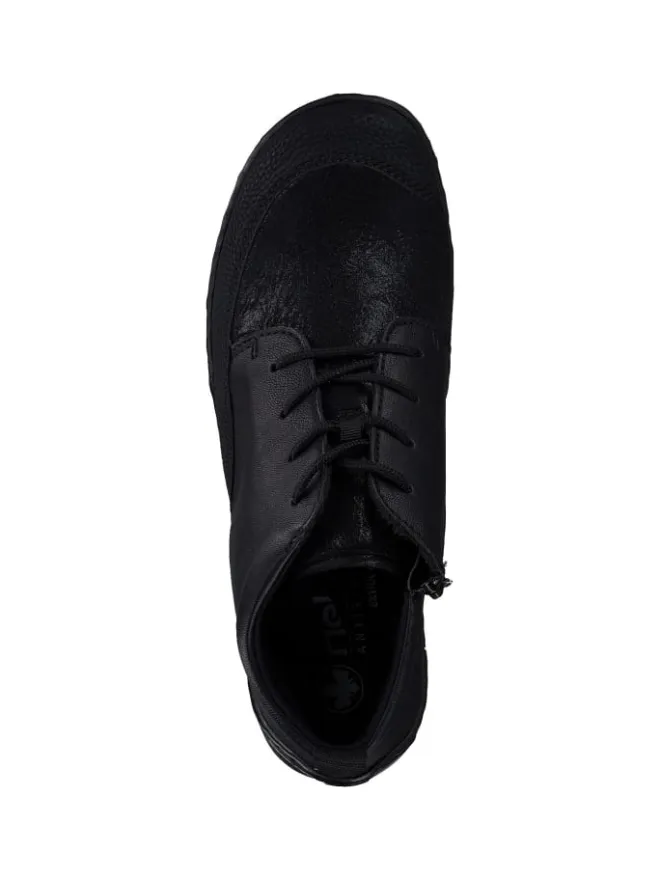 rieker Schnürschuhe^Stiefeletten in schwarz/schwarz/schwarz