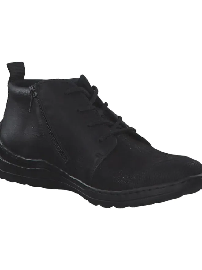 rieker Schnürschuhe^Stiefeletten in schwarz/schwarz/schwarz